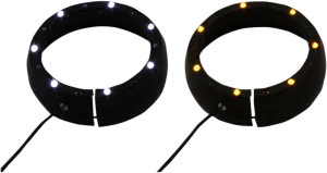 Custom Dynamics CDTB-45TR-3B Passing Lamp Trim Rings with White DRL and LED Turn Signals - Black