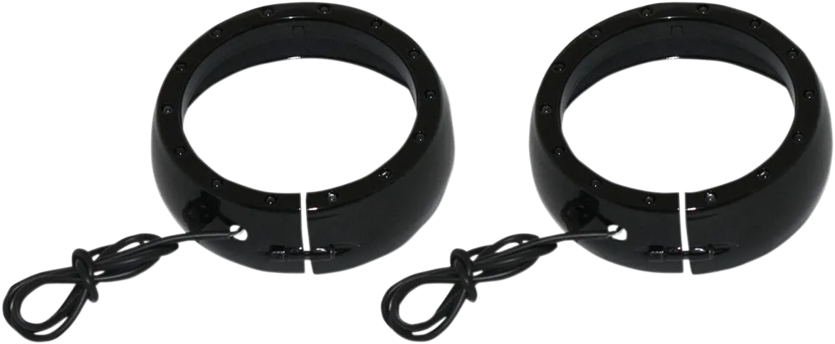 Custom Dynamics CDTB-45TR-3B Passing Lamp Trim Rings with White DRL and LED Turn Signals - Black