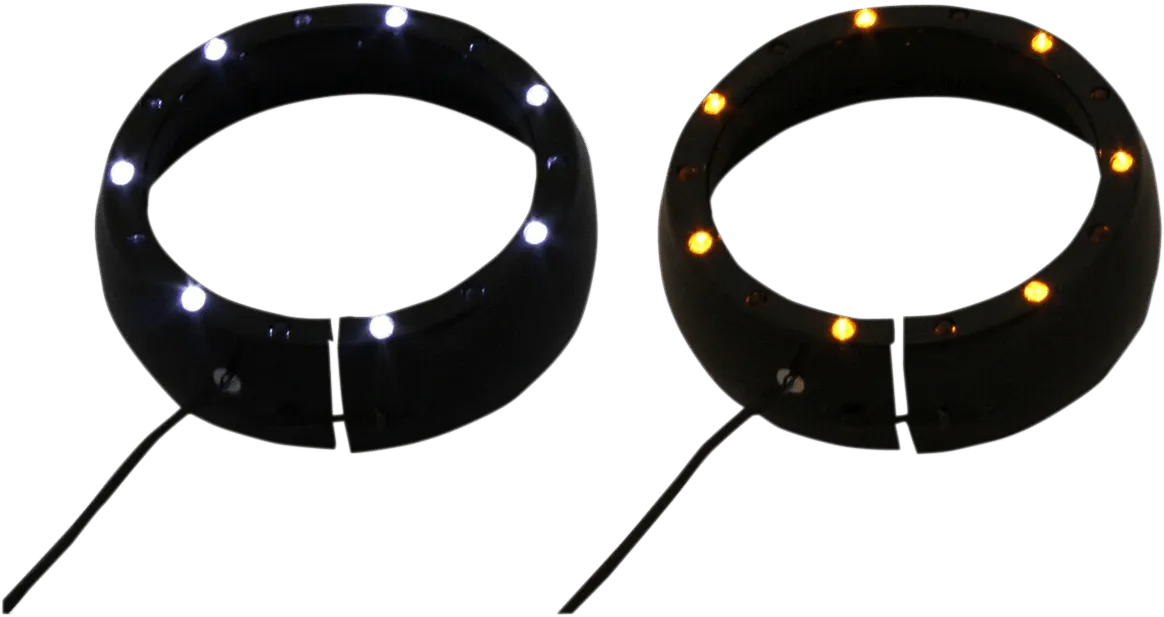 Custom Dynamics CDTB-45TR-3B Passing Lamp Trim Rings with White DRL and LED Turn Signals - Black