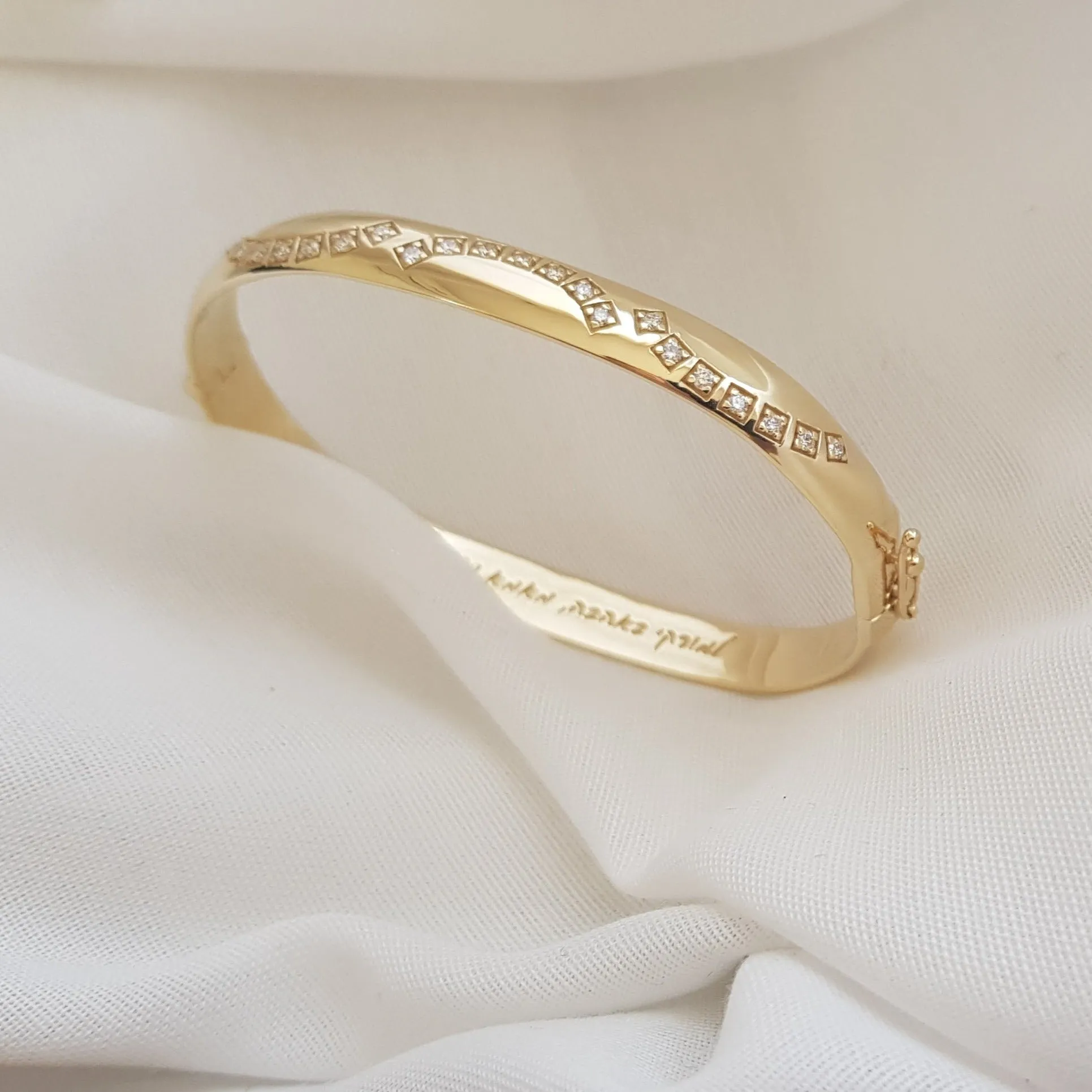 Custom Engraved Elegance -  Diamond Bracelet That Tells Your Story