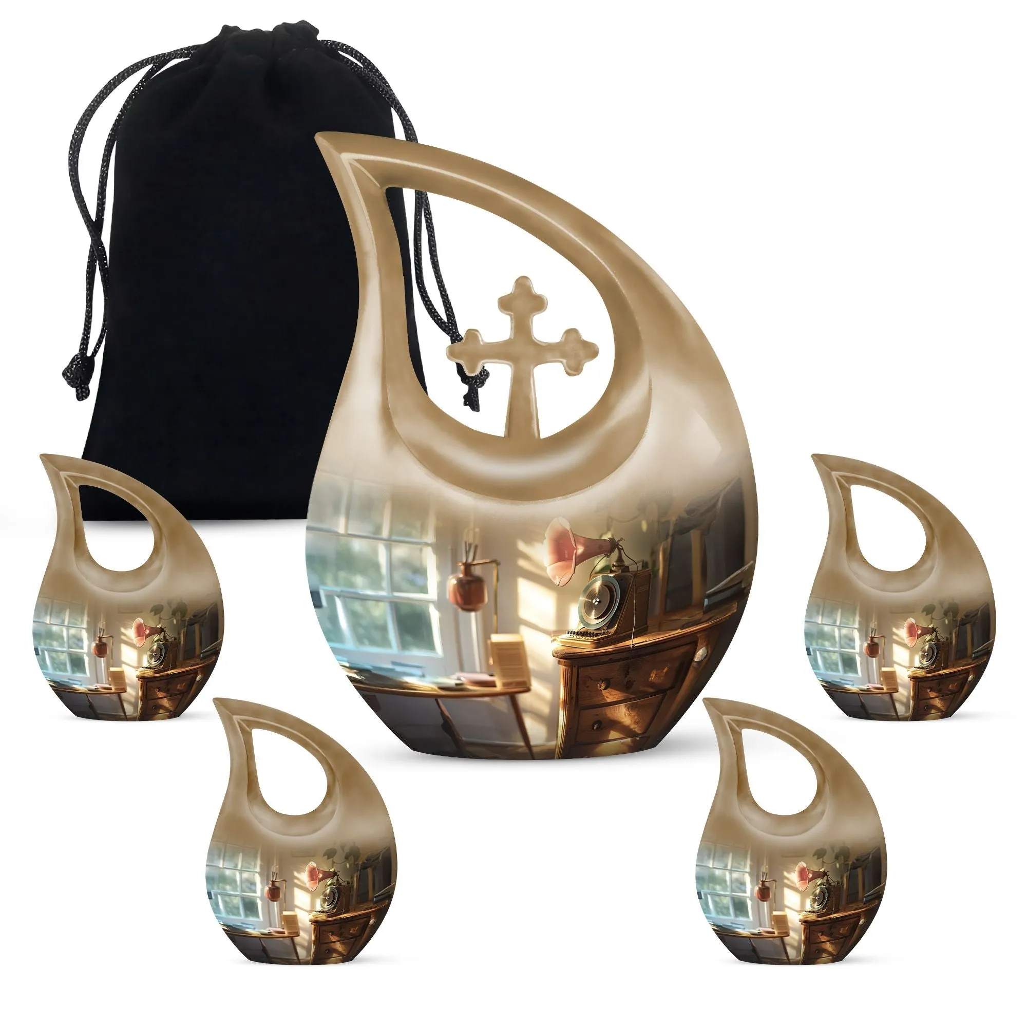Custom Gramophone Theme Funeral Urn - A Unique Memorial Honor