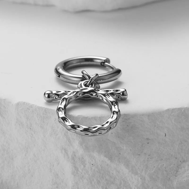 Custom Round Stainless Steel Fashion Earrings for Men