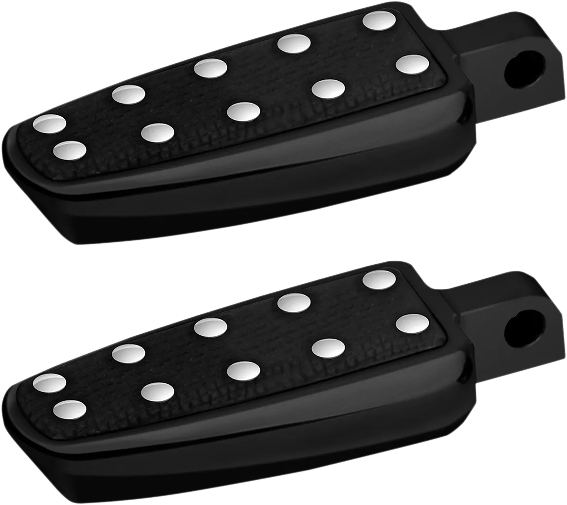 Cyclesmiths 126-BP-NR Banana Board Male Mount Footpegs - Black without Rivets