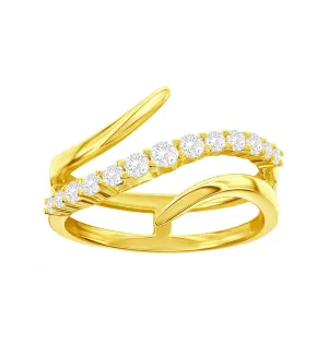 CZ Double Wave Ring