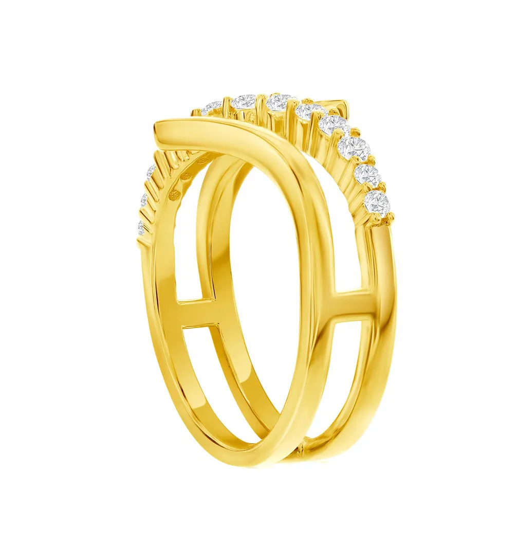 CZ Double Wave Ring