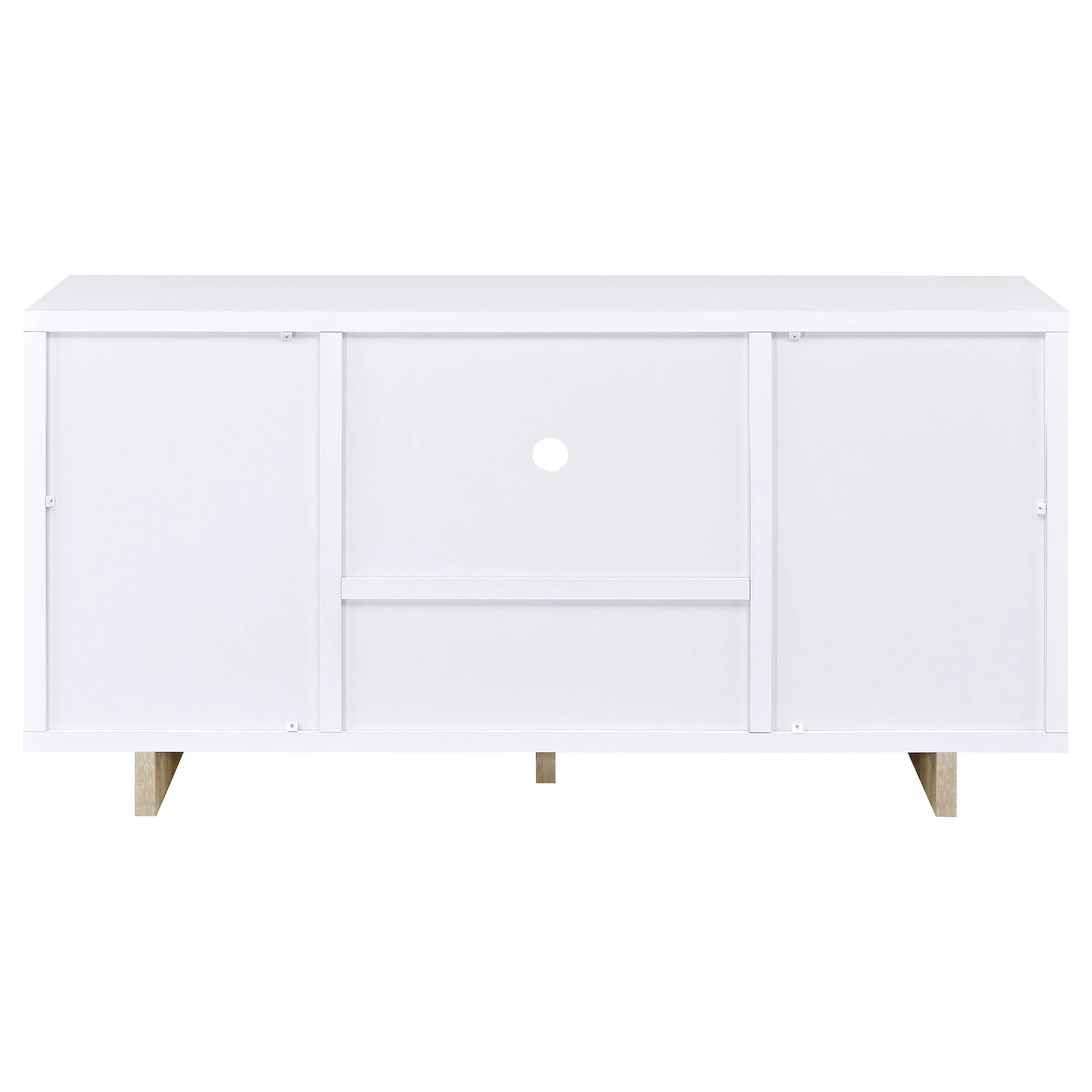 Dalton 2-door Storage Cabinet White and Distressed Pine