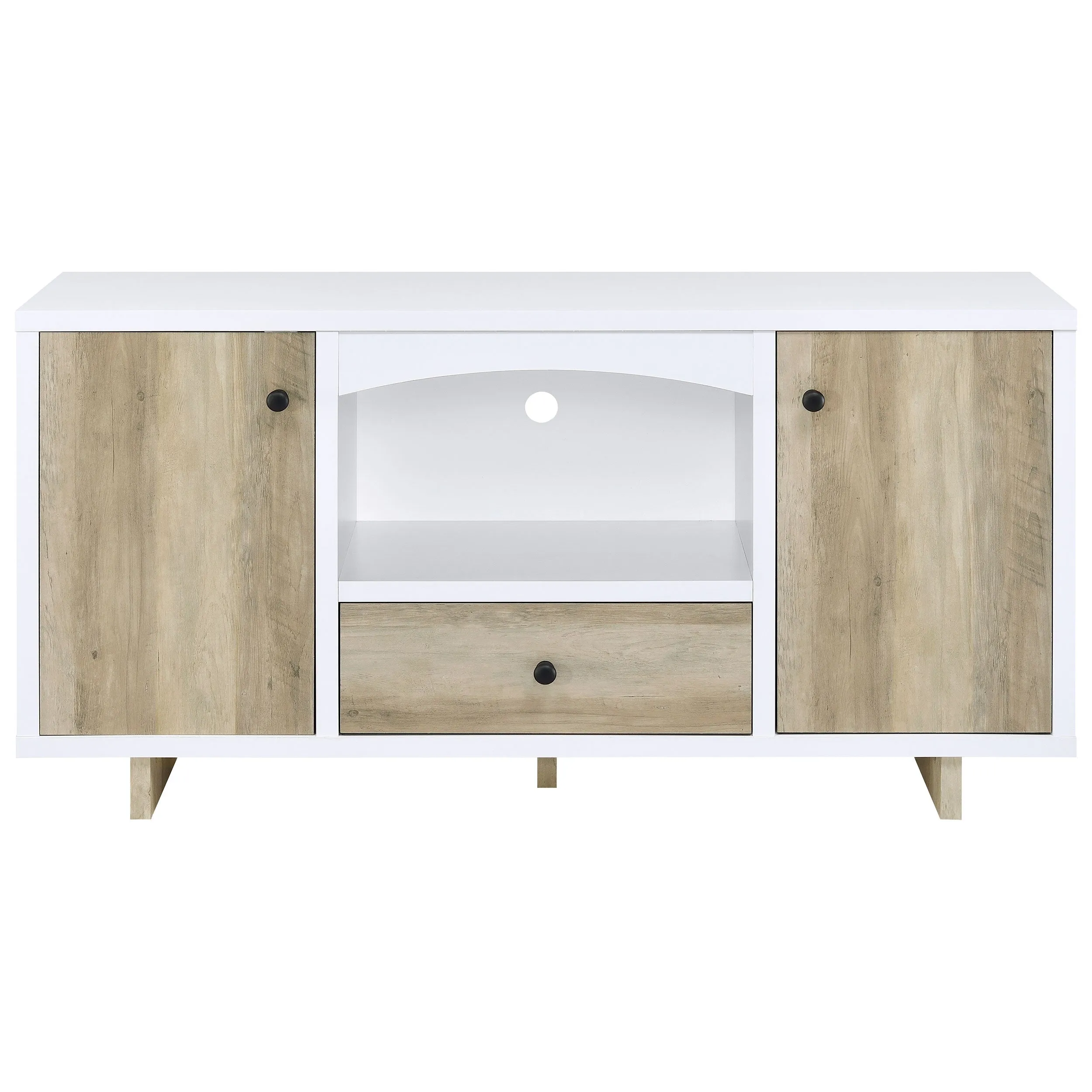 Dalton 2-door Storage Cabinet White and Distressed Pine