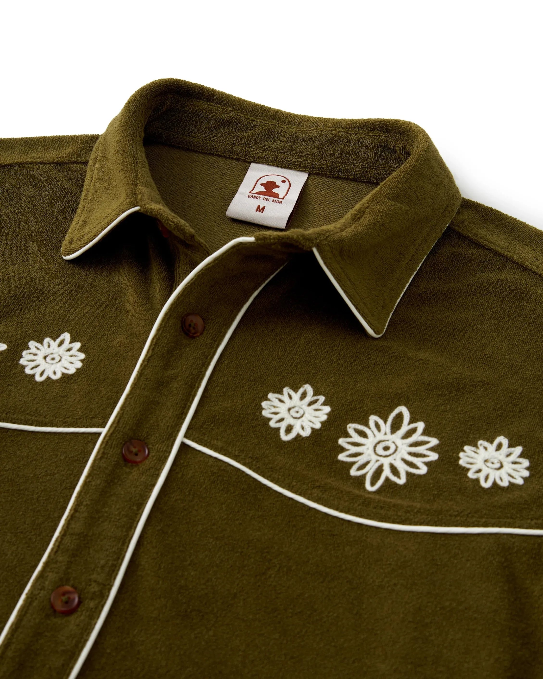 DANDY DEL MAR THE GAUCHO TERRY CLOTH SHIRT IN ARBEQUINA