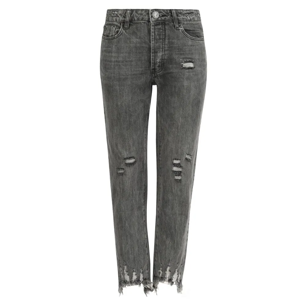 Dark Gray Cotton Women's Jean