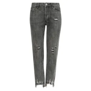Dark Gray Cotton Women's Jean