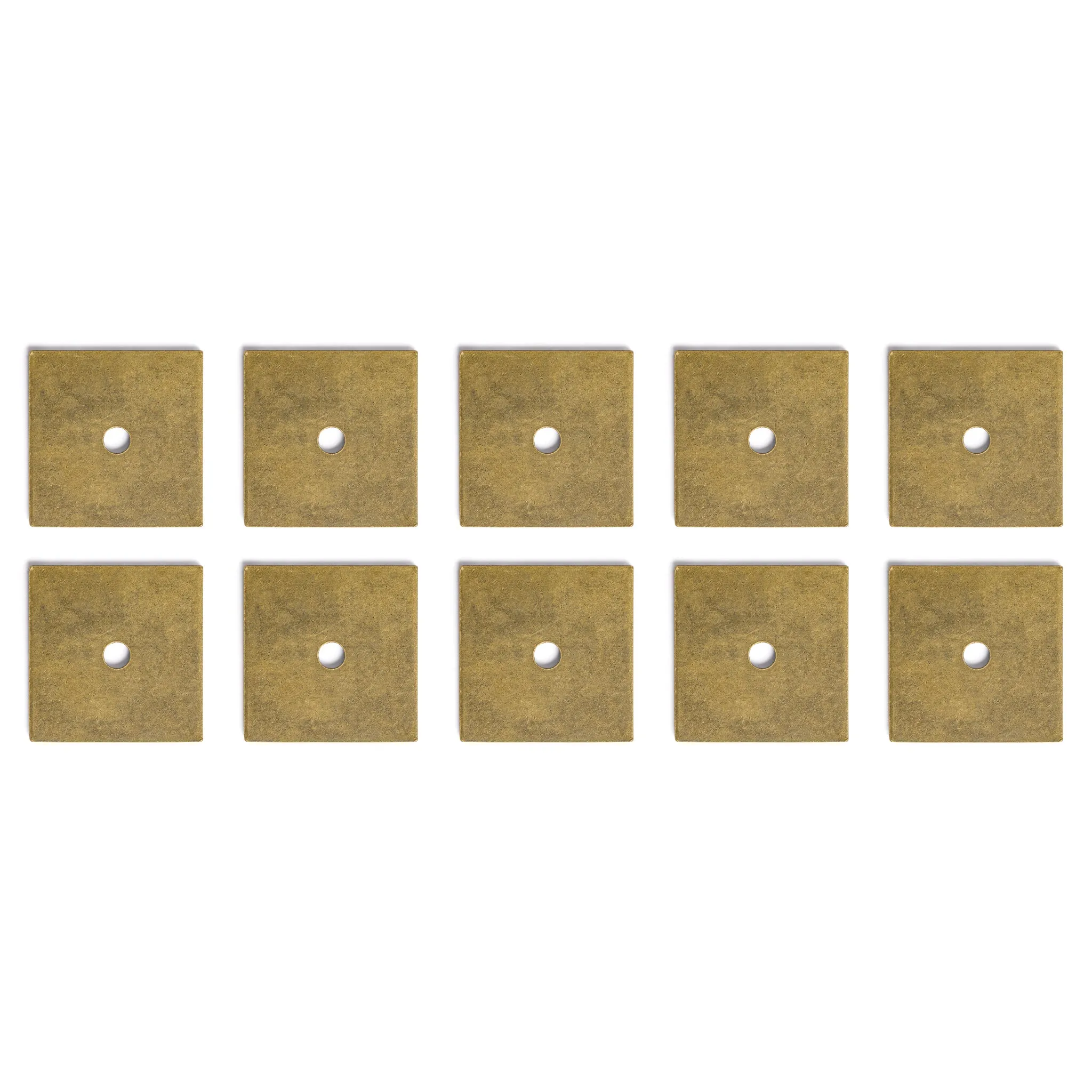 Decorative Square Washer Brass Hardware 1.5" - Set of 10