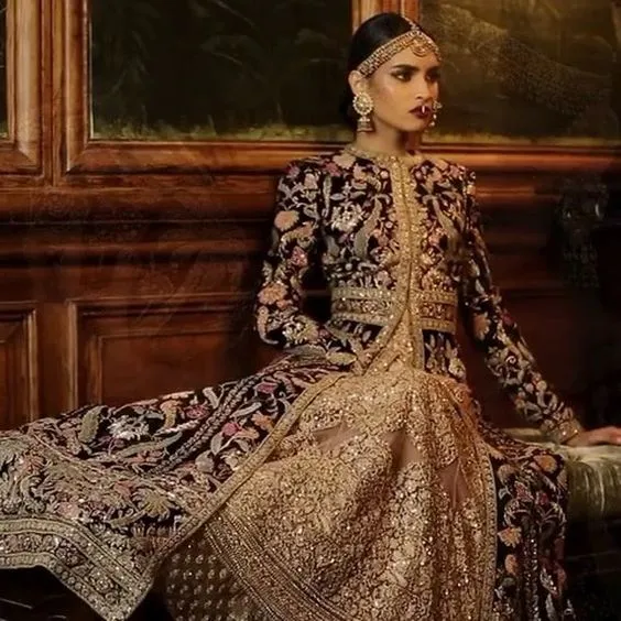 Deep Blue Colour Jacket Lehenga