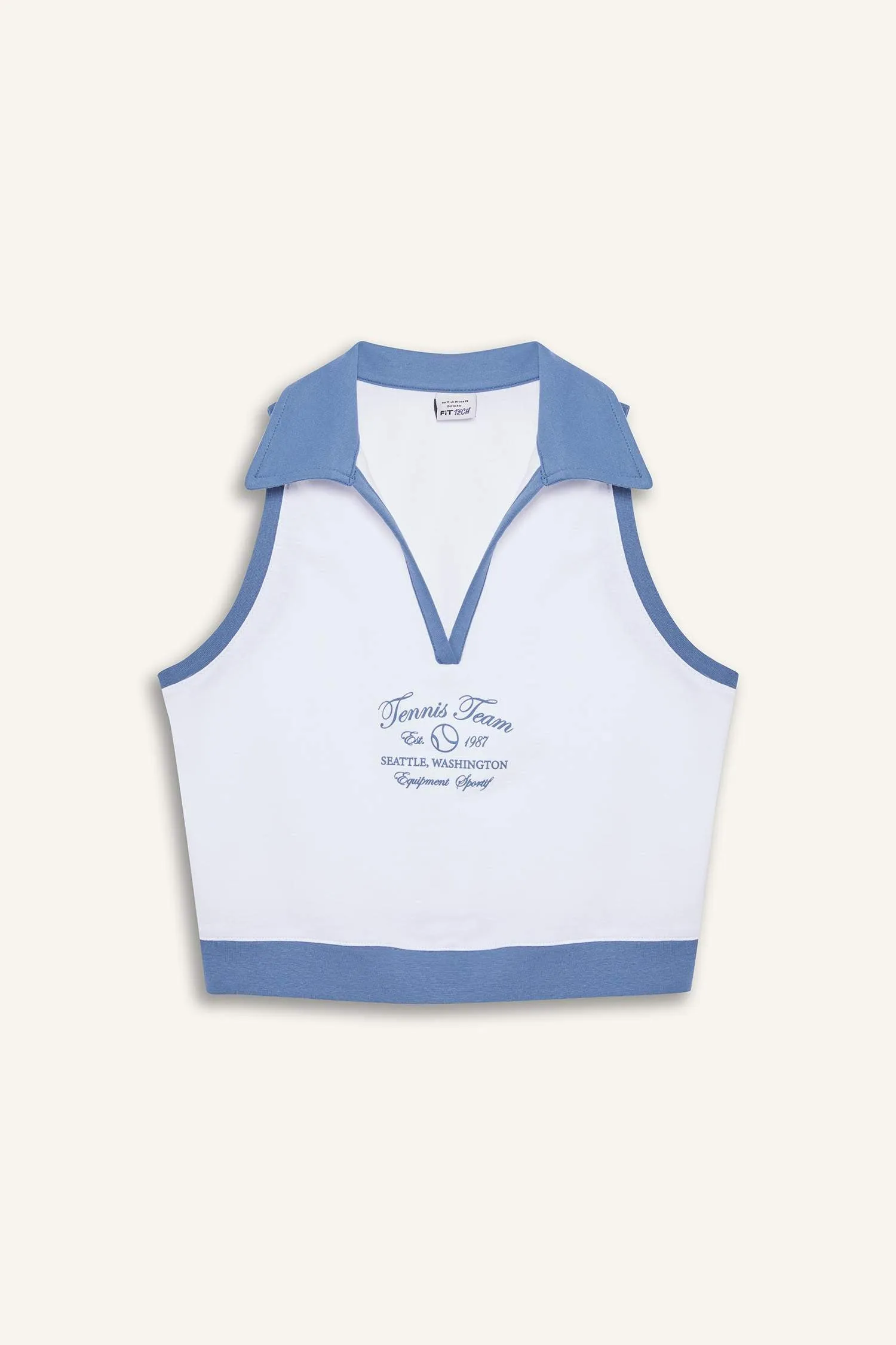 DeFactoFit Polo Neck Sports Crop Top