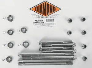 Diamond Engineering PB518S Crankcase 12-Point Polished Stainless Engine Bolt Kit