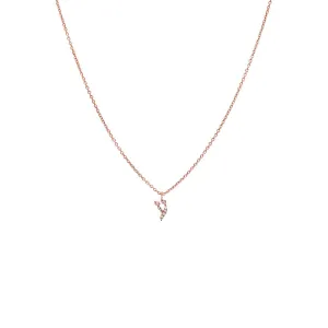 Diamond Pave Hebrew Initial Necklace 14K