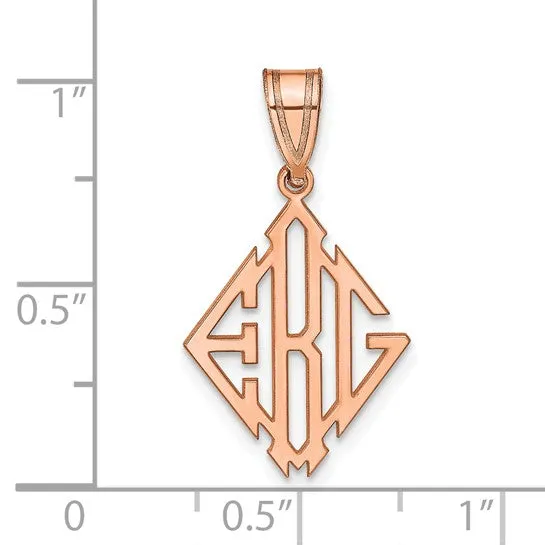 Diamond Shaped Monogram Pendants