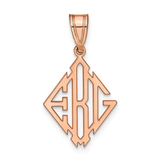 Diamond Shaped Monogram Pendants