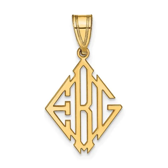 Diamond Shaped Monogram Pendants