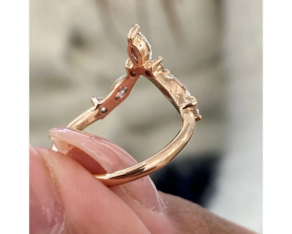 Diamond Statement Ring 0.50 Carat Rose Gold 14K