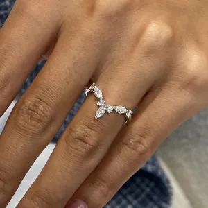 Diamond Statement Ring 0.56 Carat White Gold 14K