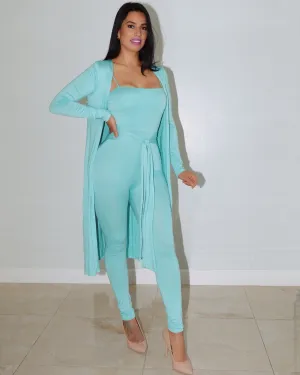 Done It For Myself Jumpsuit Set Mint blue