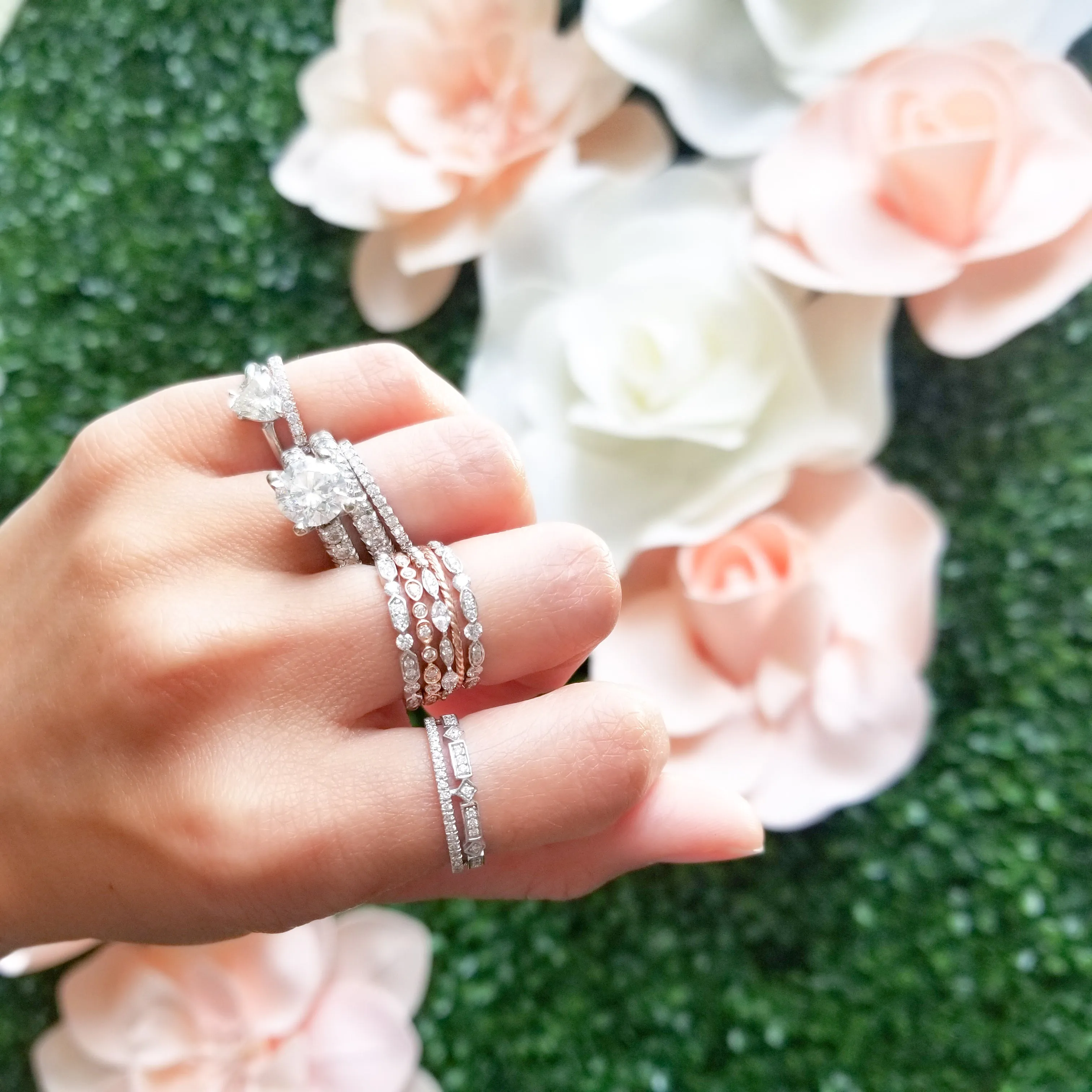 Double Row Fashion Diamond Ring