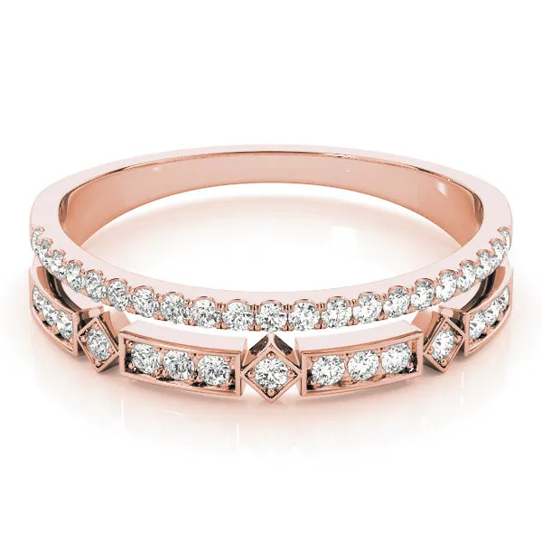 Double Row Fashion Diamond Ring