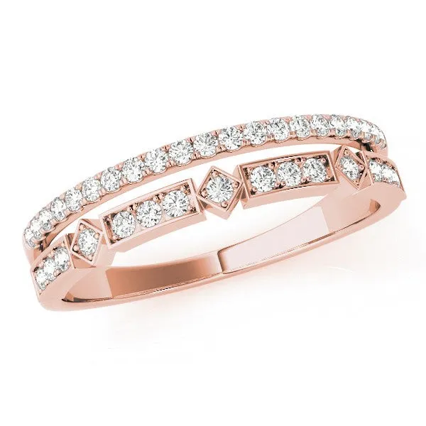Double Row Fashion Diamond Ring
