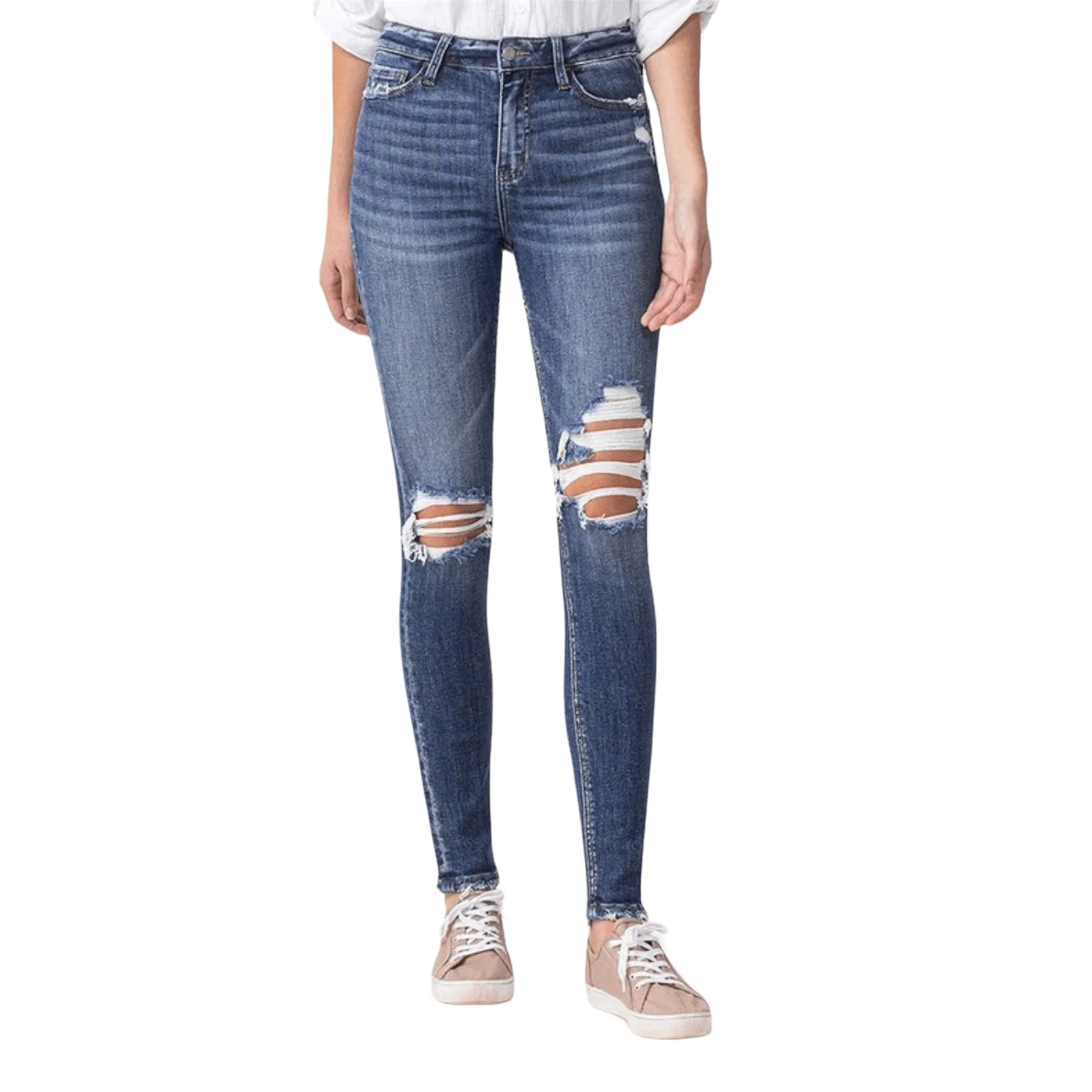Downtown Diva Distressed Skinny Jeans