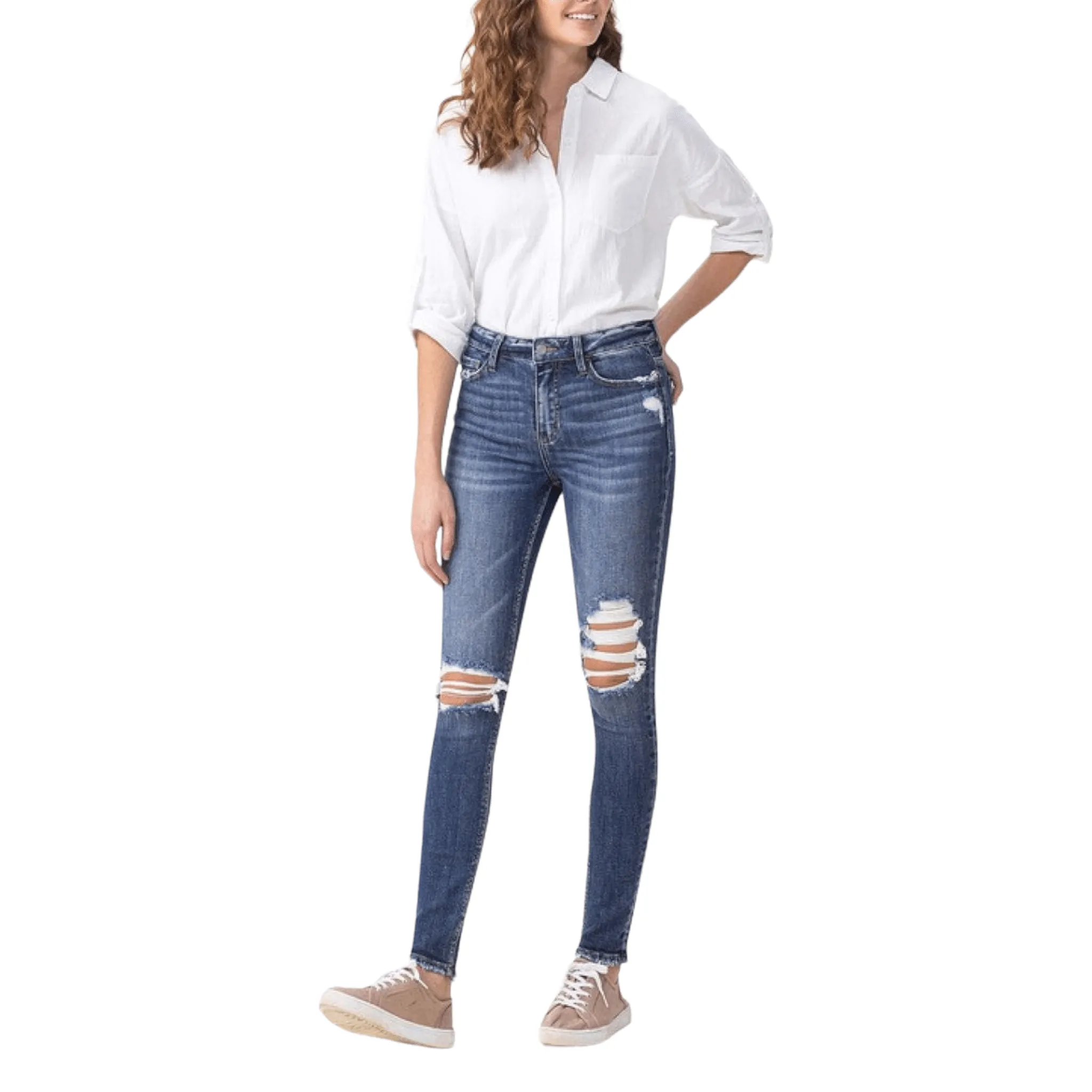 Downtown Diva Distressed Skinny Jeans