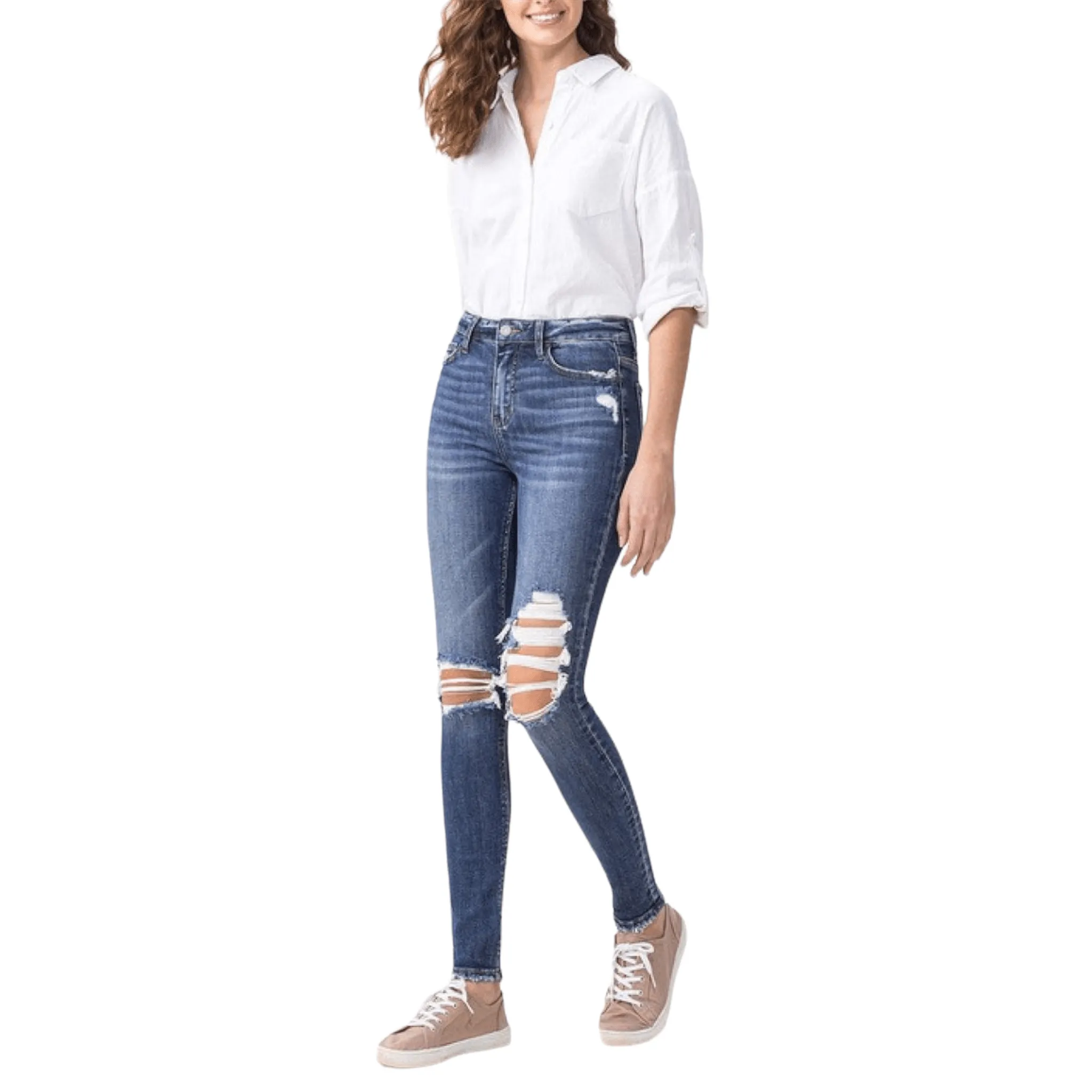Downtown Diva Distressed Skinny Jeans