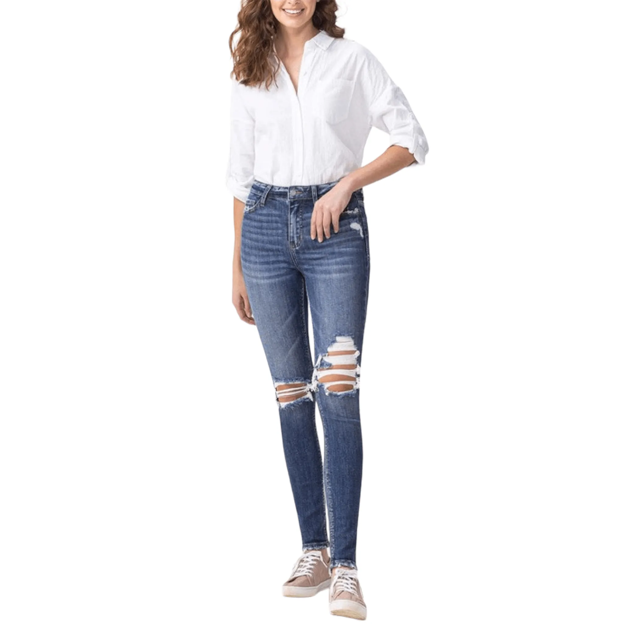 Downtown Diva Distressed Skinny Jeans