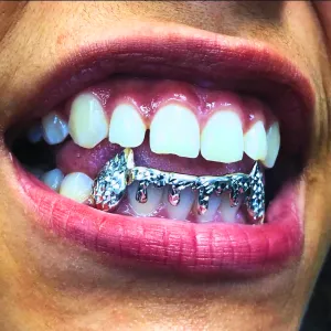 Drip Silver Grillz  (Bottom 6 Only )
