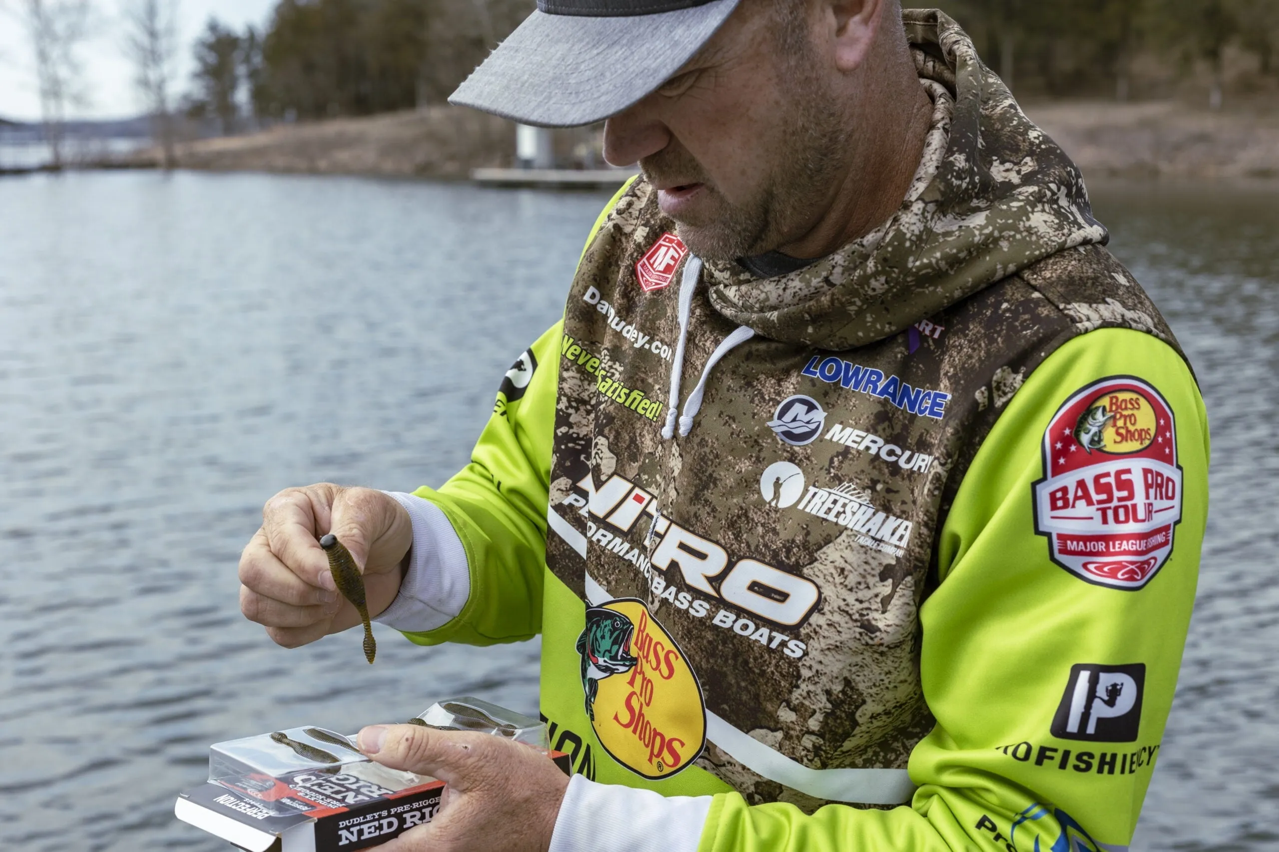 Dudley'S Pre-Rigged Green Pumpkin Violet Ned Rig Finesse Worm Bait Bass Trout Kit