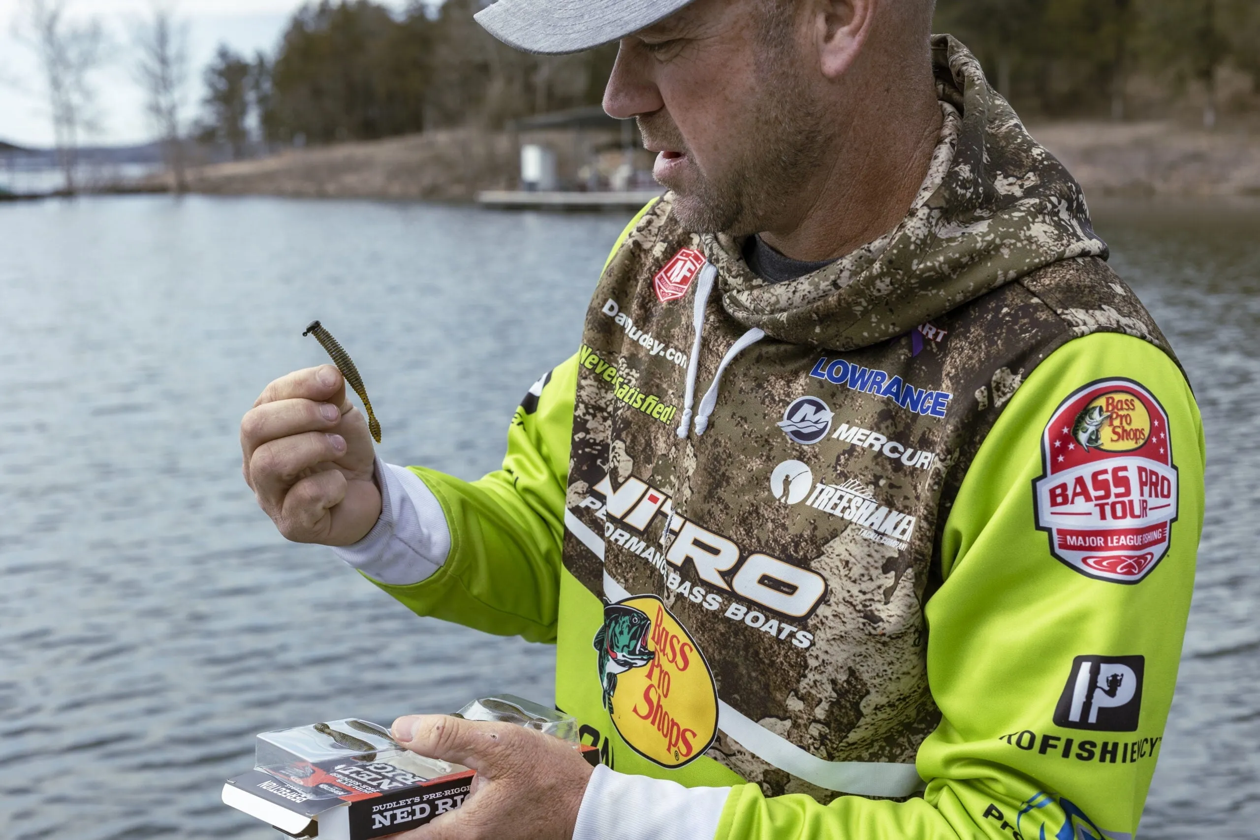 Dudley'S Pre-Rigged Green Pumpkin Violet Ned Rig Finesse Worm Bait Bass Trout Kit