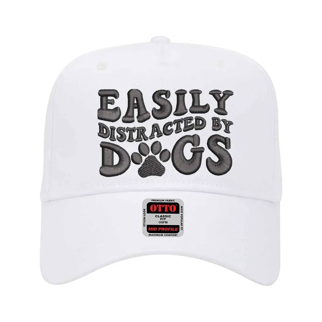 Easily Distracted By Dogs 5 Panel Baseball Hat