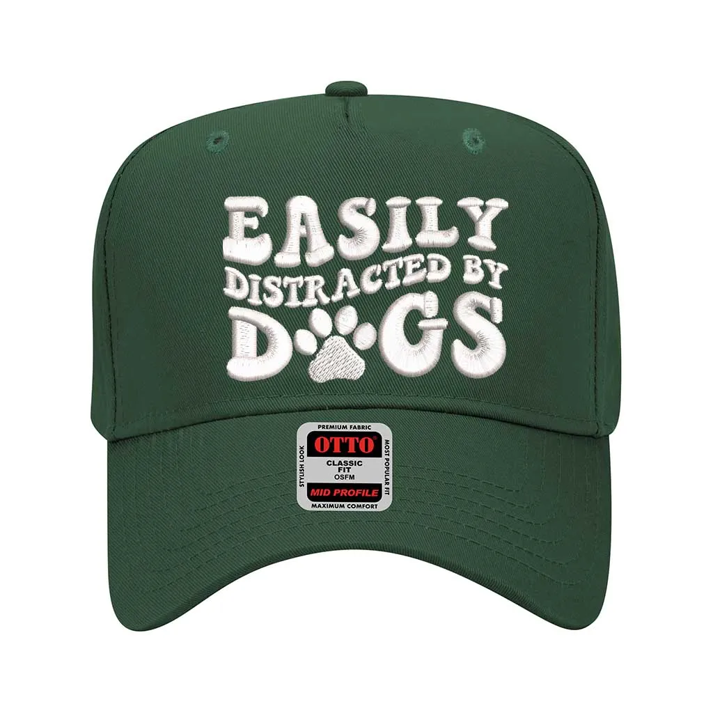 Easily Distracted By Dogs 5 Panel Baseball Hat