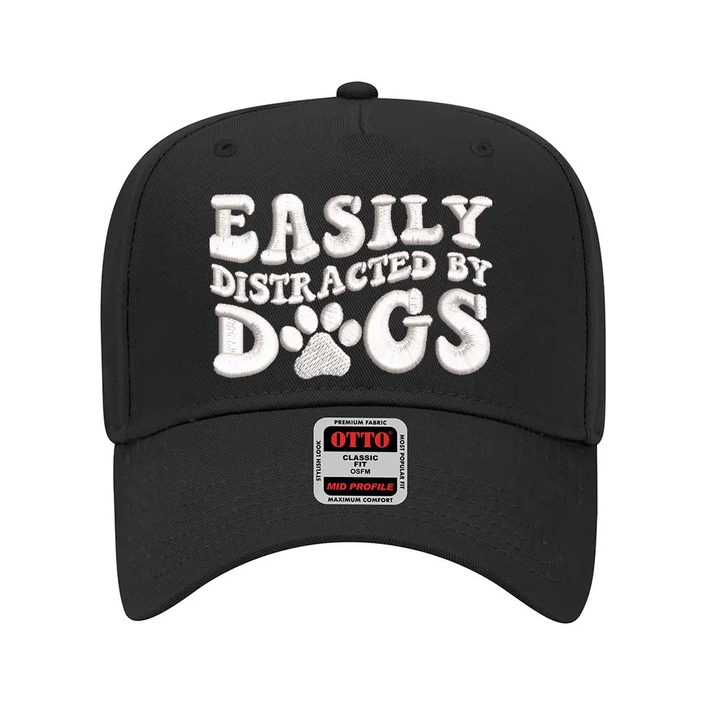 Easily Distracted By Dogs 5 Panel Baseball Hat