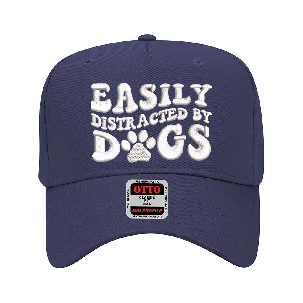Easily Distracted By Dogs 5 Panel Baseball Hat