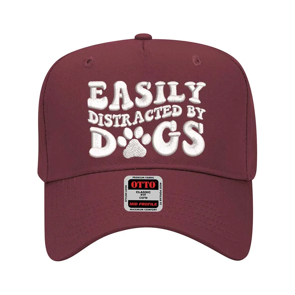 Easily Distracted By Dogs 5 Panel Baseball Hat