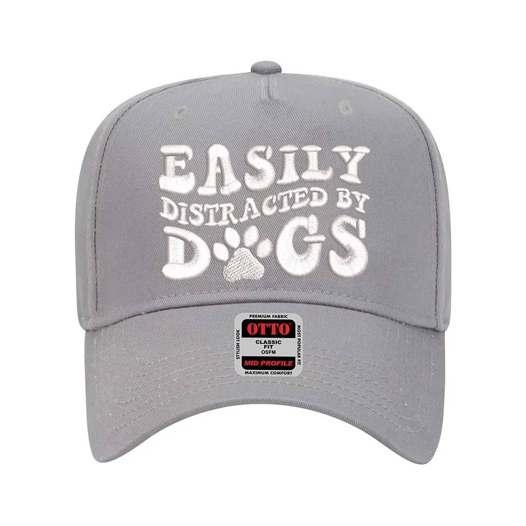Easily Distracted By Dogs 5 Panel Baseball Hat