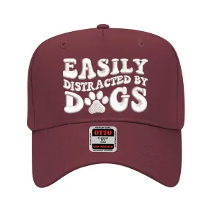 Easily Distracted By Dogs 5 Panel Baseball Hat