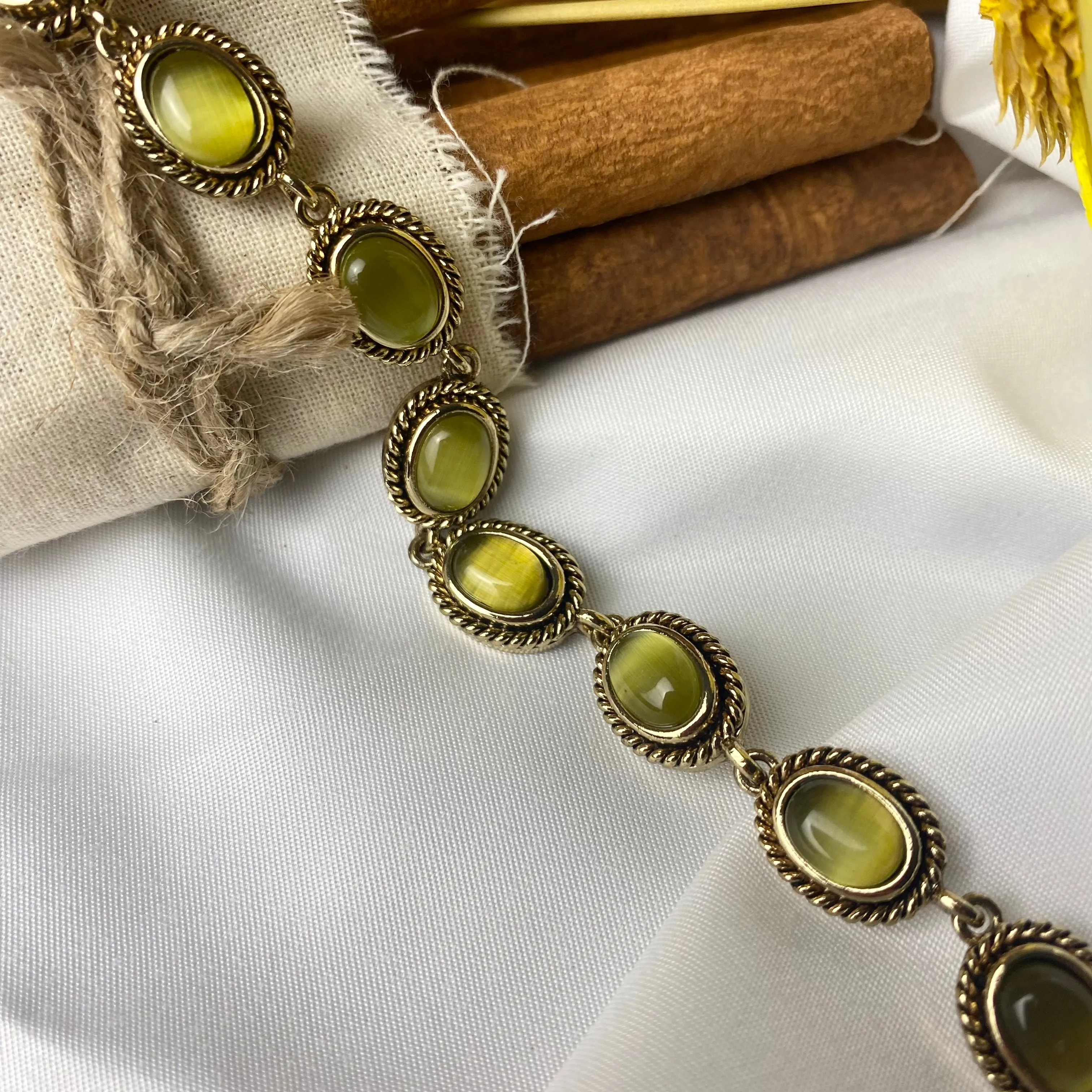 Edwardian Gemstone Tiered Statement Bracelet