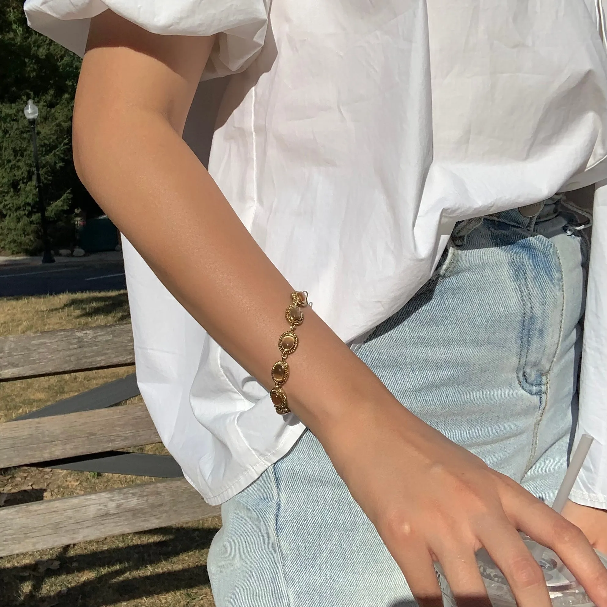Edwardian Gemstone Tiered Statement Bracelet
