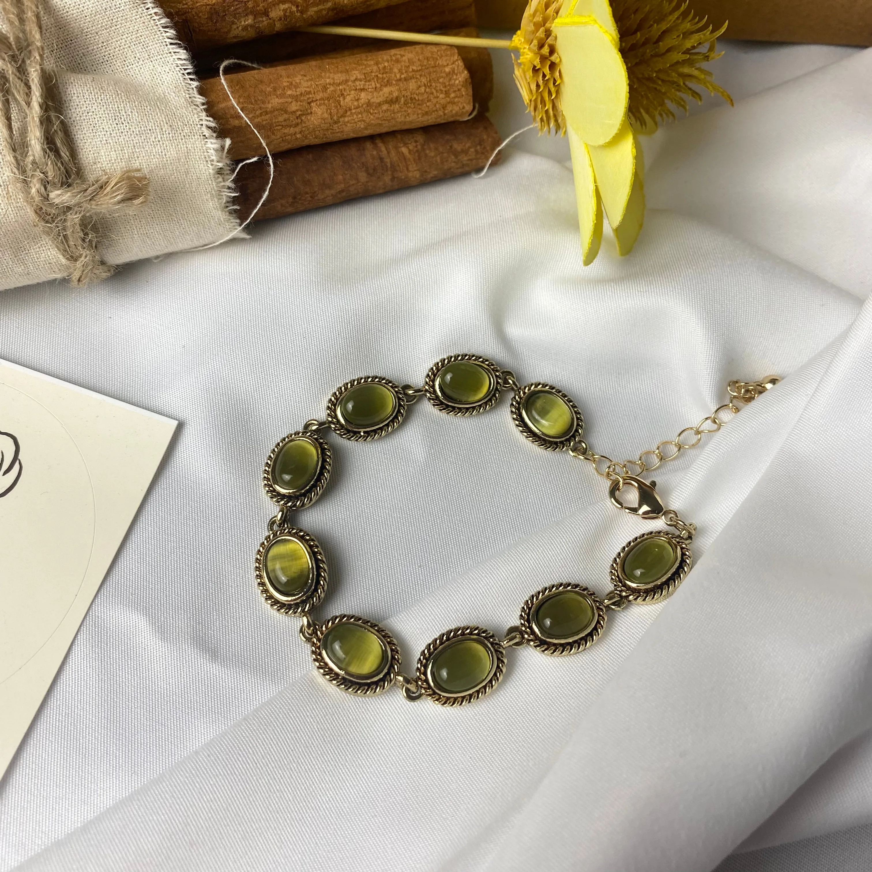 Edwardian Gemstone Tiered Statement Bracelet