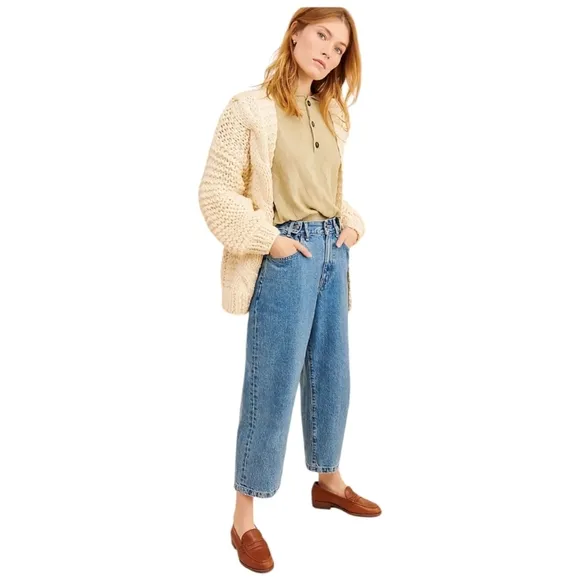 Edwin Maiia Cropped Wide Leg Jeans Size XS NWT $228