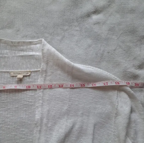 Eileen Fisher Linen/Cotton Open Front Cardigan Pockets Sz Large Oversized
