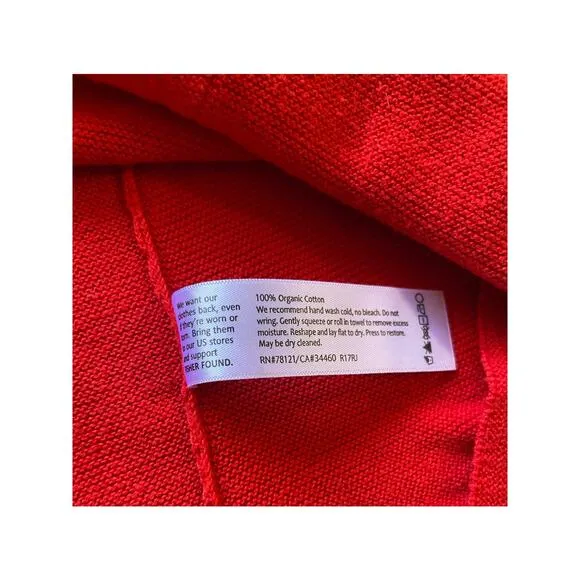 Eileen Fisher Womens Red Sweater Organic Cotton Size 1X Plus Size High low