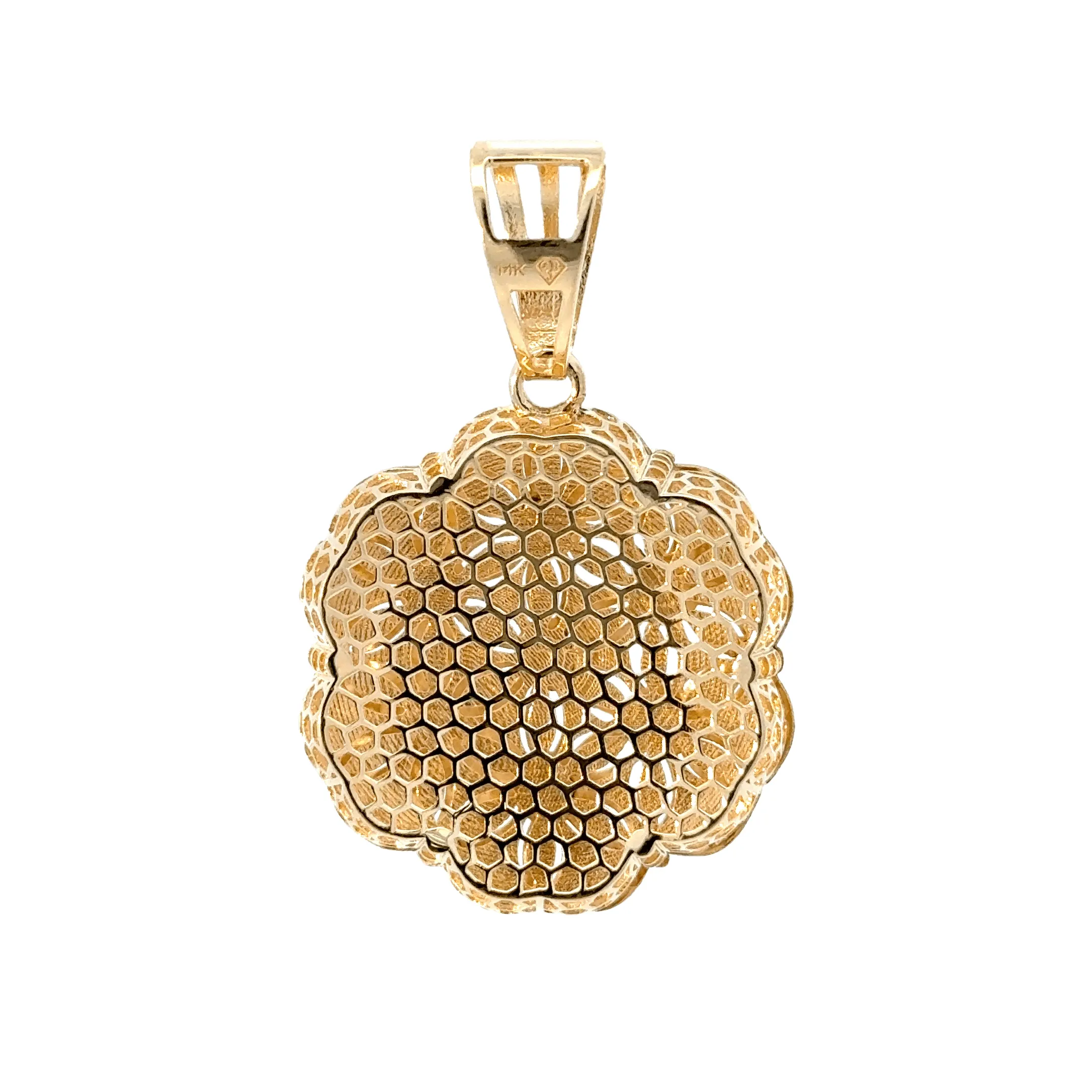 Elegant Gold Pendant with Intricate Design 14k