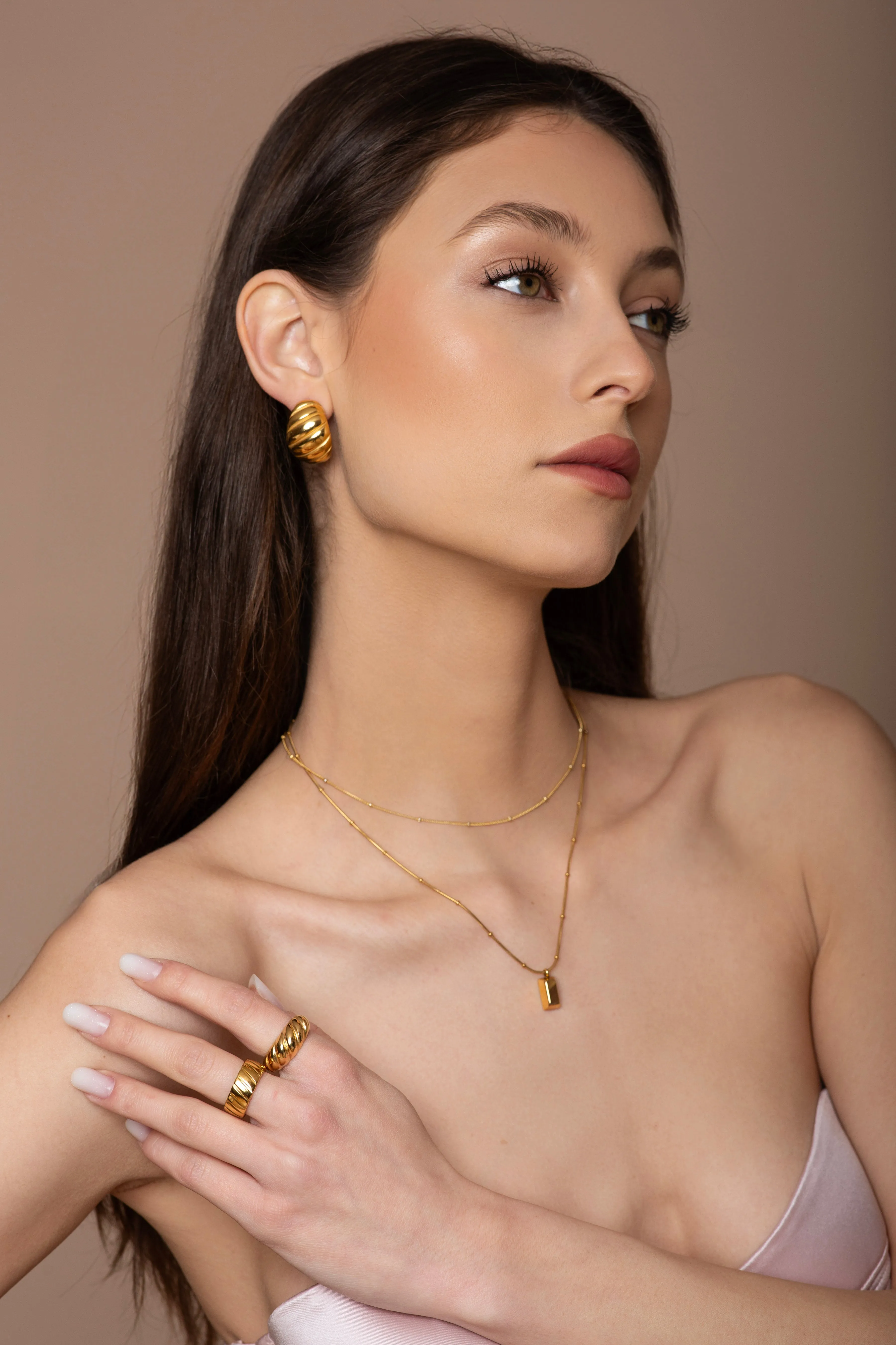 Elena Gold Croissant Ring